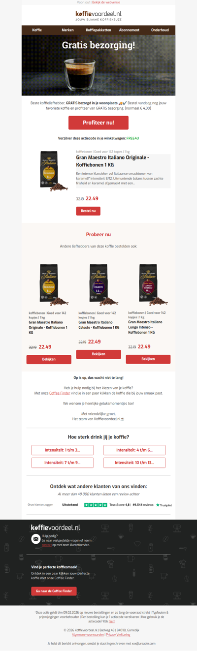 ❗NU: Tijdelijk geen verzendkosten