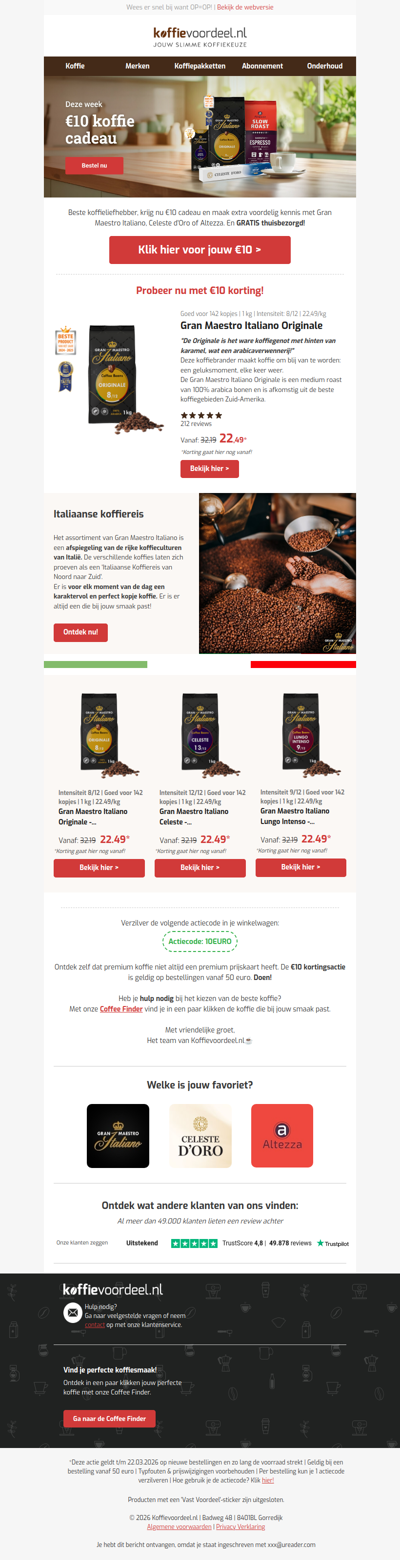 €10 EXTRA cadeau op de beste koffiesmaken!