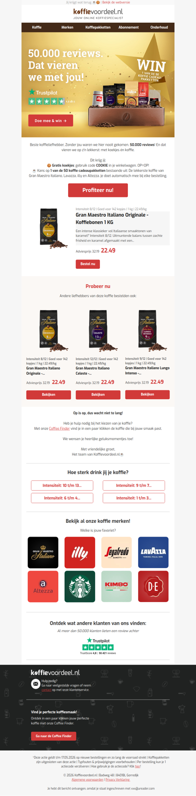 Wij 50.000 reviews! | Jij een koffiepakket rijker!
