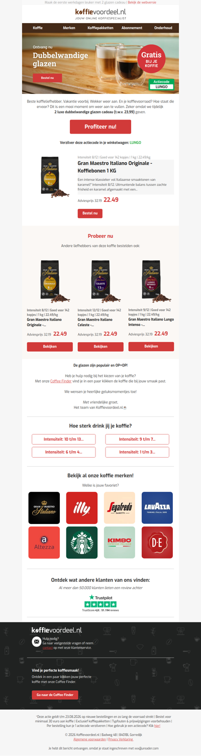 Weer aan het werk? Dit krijg je van ons ☕