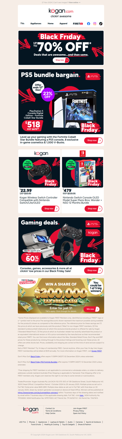 Black Friday gaming savings 🎮 PS5 Fortnite Cobalt Star Bundle NOW $518 - 23% OFF RRP!