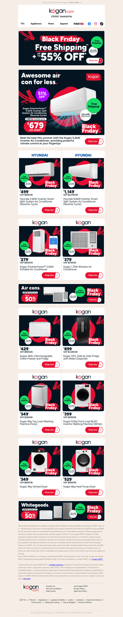 Black Friday Sale - FREE SHIPPING & up to 50% OFF awesome air conditioners!