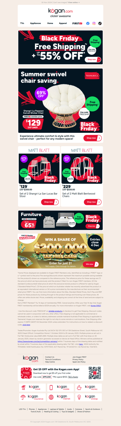 Inside: Black Friday furniture prices you won't believe (plus FREE SHIPPING)! 🪑