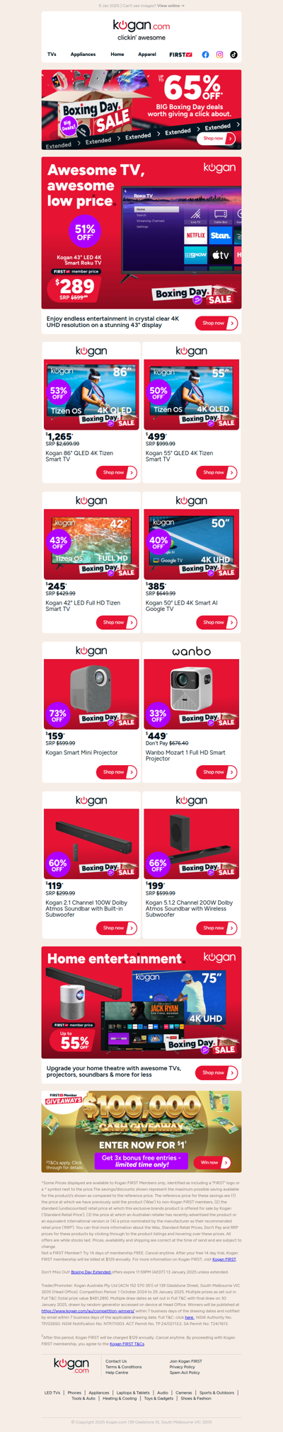 Boxing Day Deal 🔥 Kogan 43