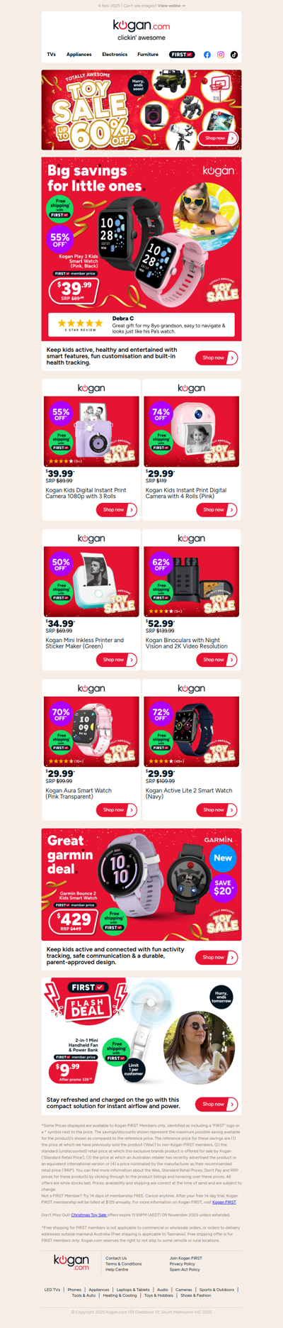 Kogan Play 3 Kids Smart Watch ONLY $39.99 (55% OFF standard retail price)