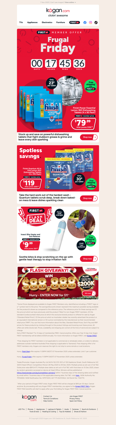 TODAY ONLY! 🚨 360 Finish Dishwashing Tablets only $79.99 (Rising to $199.99) - That's only 23c per wash!