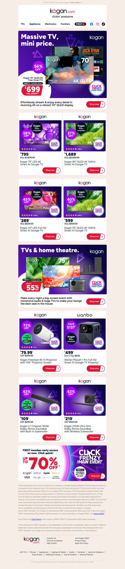 Click Frenzy deal 💥 Kogan 70