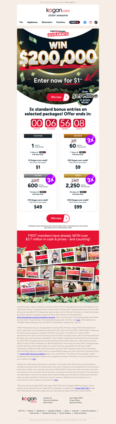 Xasd - WIN $200,000 CASH with 3X Standard Bonus Entries!🔥