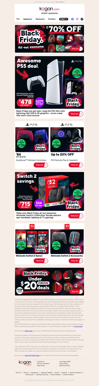 Black Friday PS5 Deal 🎮 PS5 Slim Console ONLY $478 ($271 OFF RRP)