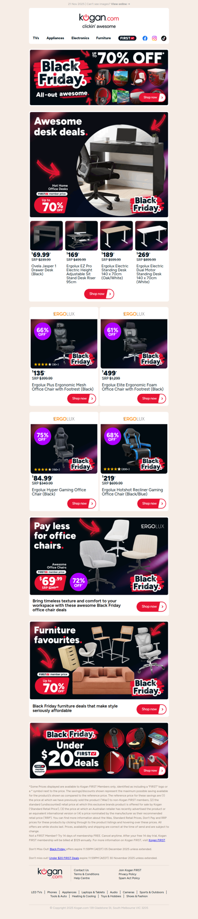 Up to 70% OFF Office Desks in our Black Friday Sale!