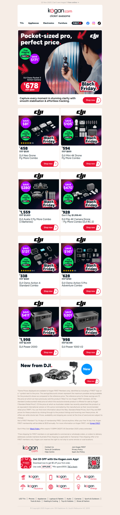 Black Friday deals 💥 DJI Osmo Pocket 3 NOW $678 + free shipping!