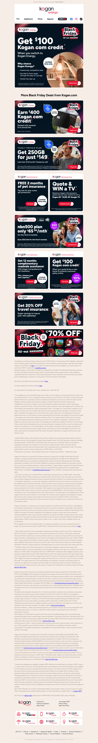 Black Friday ⚡ Get $100 Kogan.com credit when you switch to Kogan Energy!