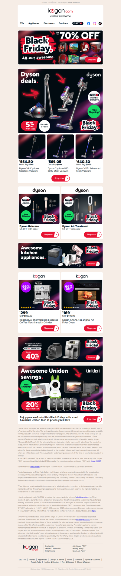 Black Friday Dyson deals ⚫ Dyson  V11™ Advanced Stick Vac ONLY $640.30 with code (Don't Pay $1,199)