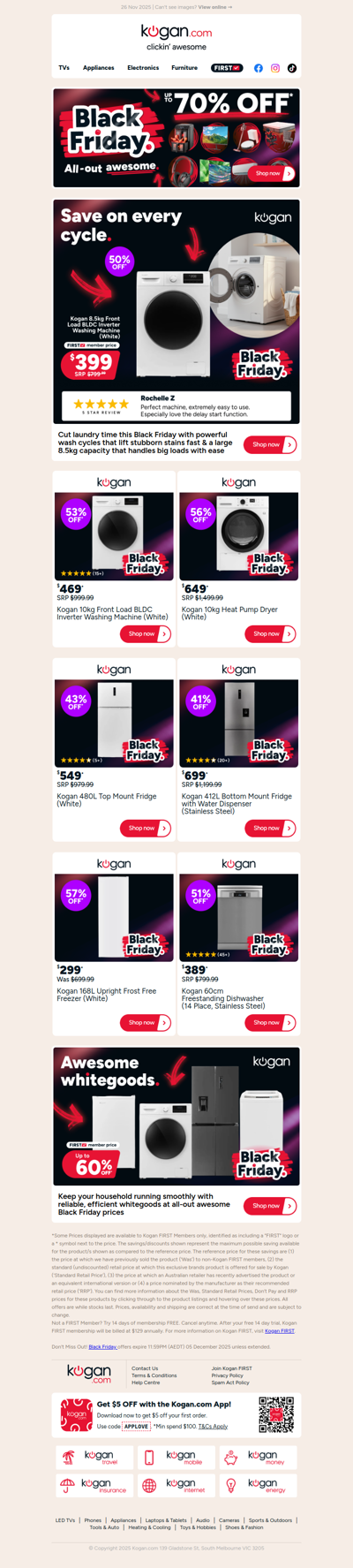 Black Friday deals ⚫ Up to 60% OFF whitegoods!