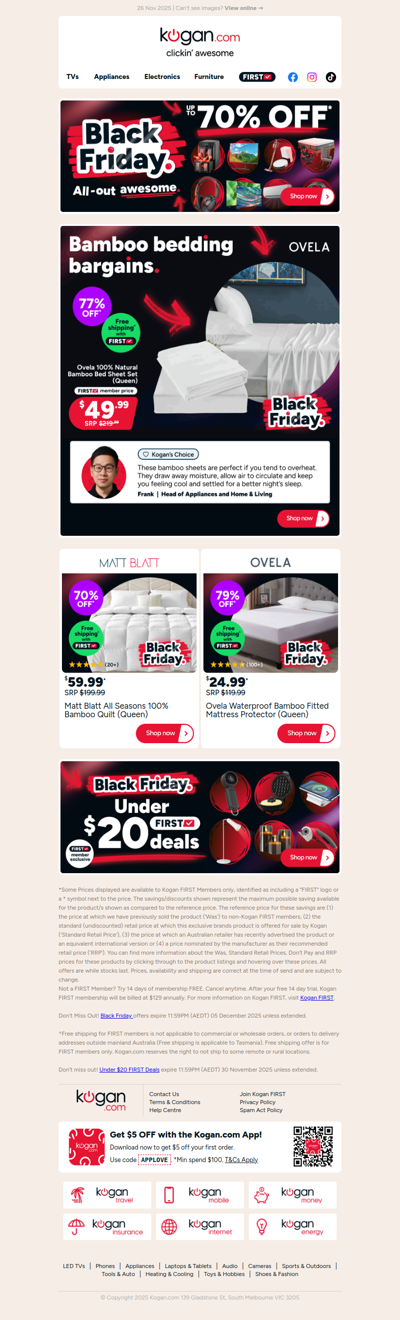 This 100% Bamboo Sheet Set is under $50 in our Black Friday Sale 🤯