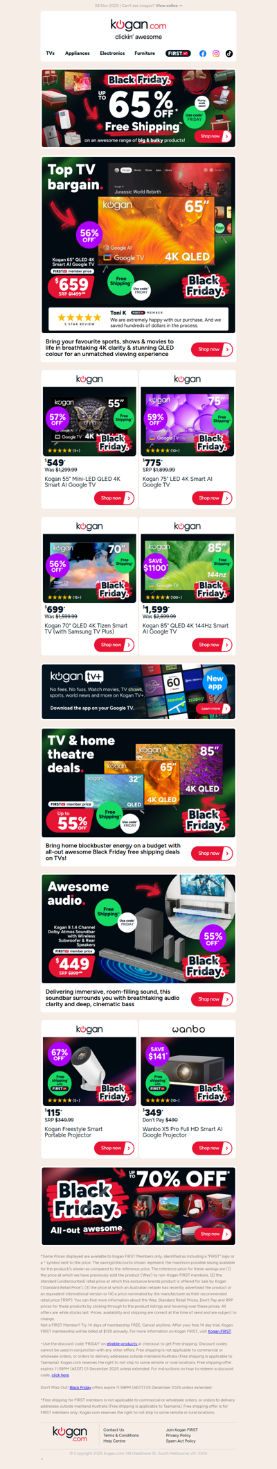 Black Friday TV Deal ⚫ 65