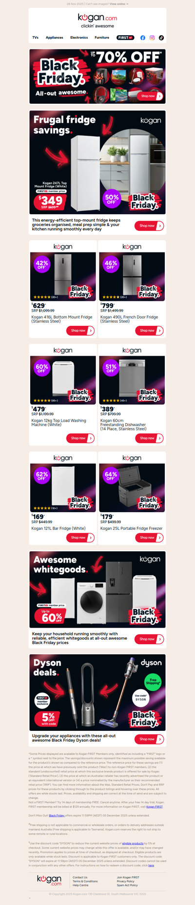 Up to 60% OFF Whitegoods in our Black Friday Sale!