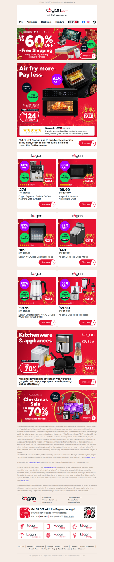 Gift this 30L Air Fryer for ONLY $124 + free shipping (64% OFF standard retail price) 🎄