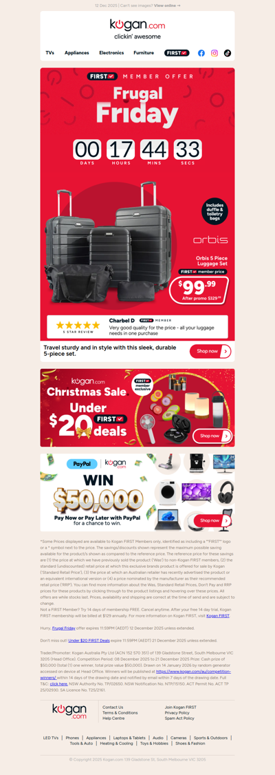 TODAY ONLY! 🚨 5 Piece Luggage Set ONLY $99.99! (Rising to $329.99 tomorrow)