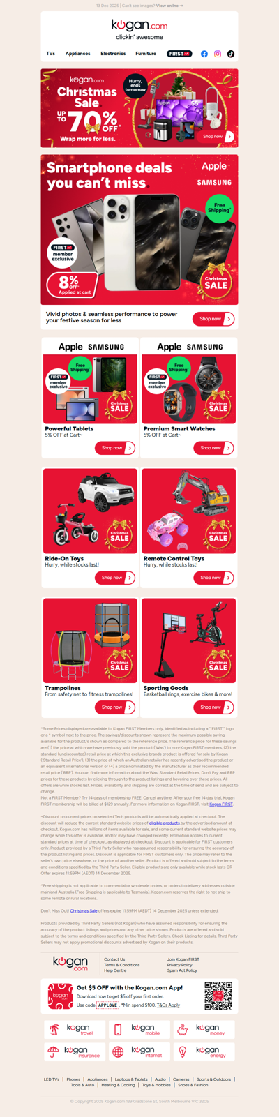 Awesome deals on big brand smartphones in our Christmas Sale, ends tomorrow!