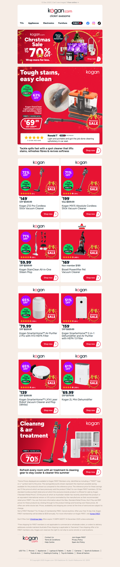 Kogan StainClean Carpet & Spot Cleaner ONLY $69.99 + free shipping (63% OFF standard retail price)