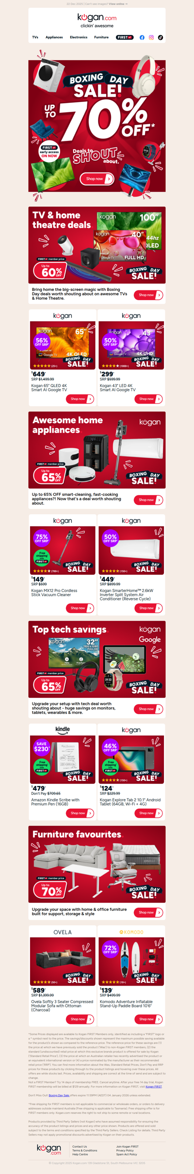 Boxing Day Sale FIRST Access Is ON 🚨 Up to 70% OFF awesome deals to shout about!