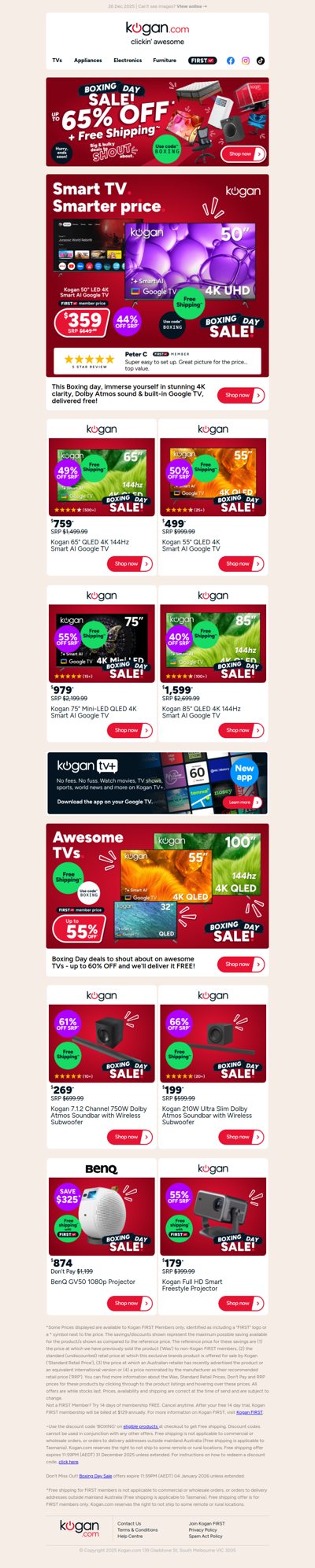 Boxing Day TV Deal 📦 50