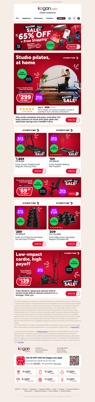 Boxing Day deal 🚚 ONLY $299 for this Foldable Pilates Reformer Machine + FREE shipping (70% OFF standard retail price)