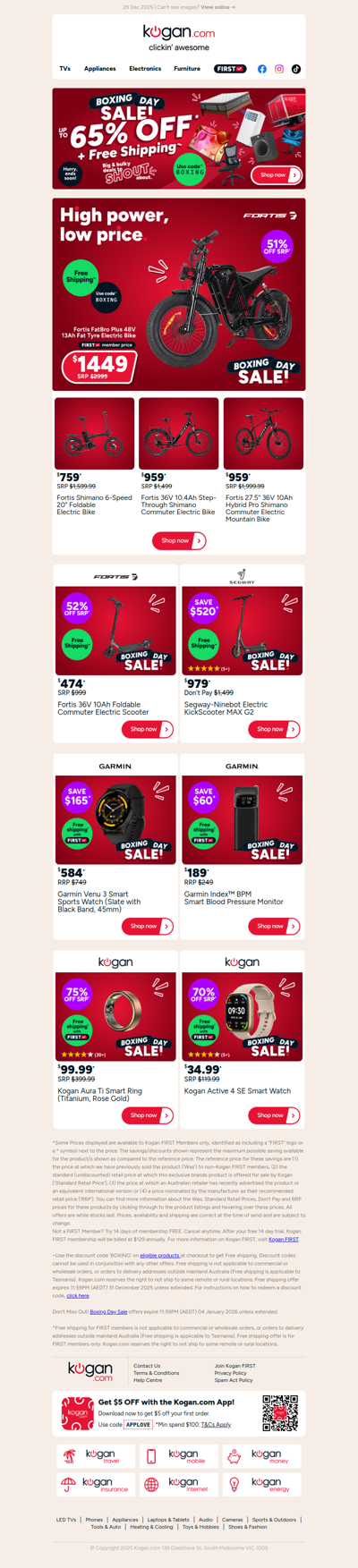 Free shipping deal 🚲 Fortis 48V Fat Tyre Electric Bike NOW $1,449 (51% OFF standard retail price)