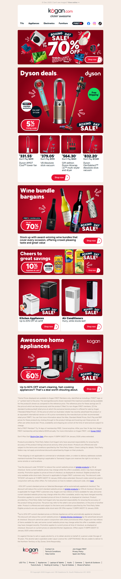 Boxing Day Dyson deals 🔥 V8 Absolute stick vac ONLY $379.05 with code!