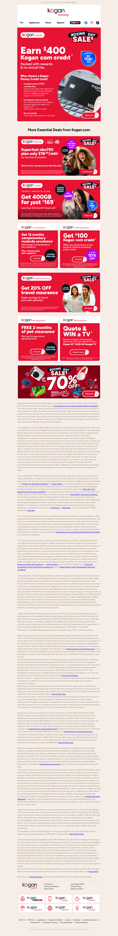 Earn $400 Kogan.com credit this Boxing Day! 💳