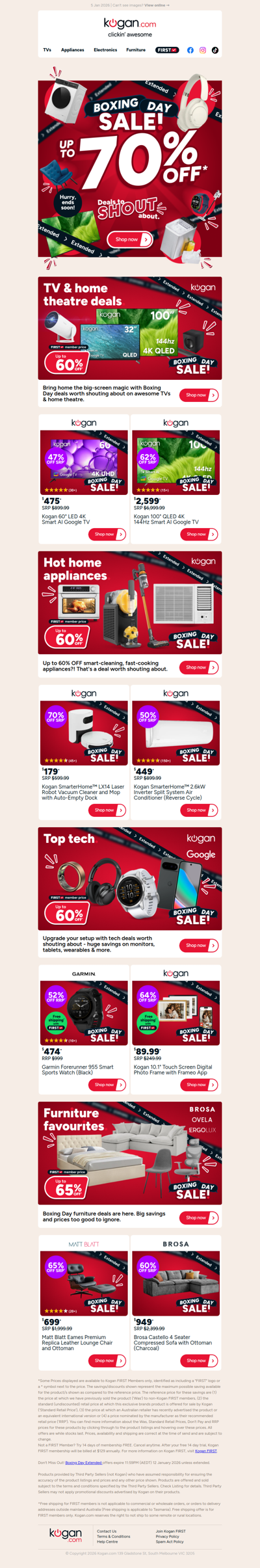 Boxing Day Sale EXTENDED 📦 Up to 70% OFF TVs, appliances, tech & more!