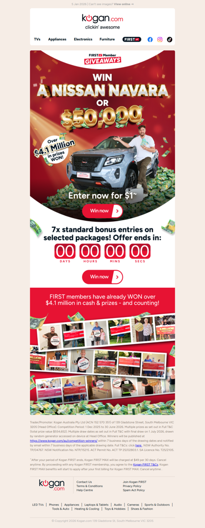 Xasd, LAST CHANCE! 7X standard Bonus Entries could win you the NISSAN NAVARA or $50K! 🔥