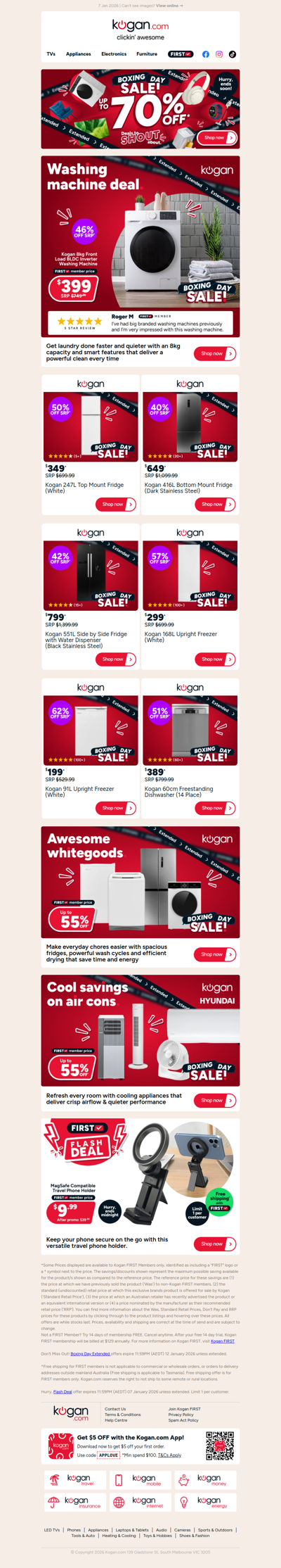 Boxing Day deal 📦 8kg Front Load Washing Machine ONLY $399 (46% OFF standard retail price)