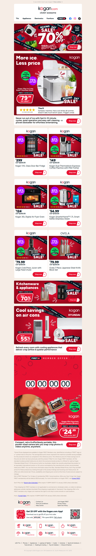 Boxing Day deal 📦 12kg Ice Cube Maker ONLY $79.99 (73% OFF standard retail price)