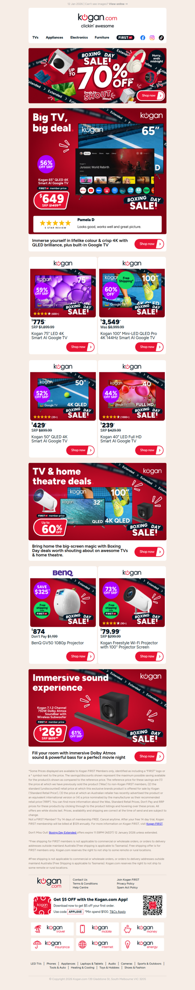 Hurry, ends midnight 🔥 Kogan 65