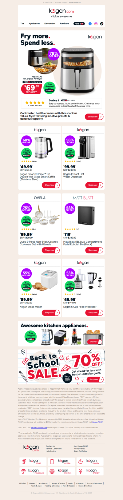 ONLY $69.99! This XXL 10L Air Fryer is as cheap as chips 🍟 (78% OFF standard retail price)