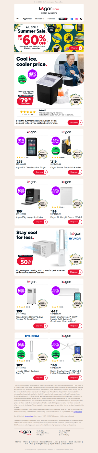 Kogan 12kg Ice Maker ONLY $79.99 ❄️ (68% OFF standard retail price)
