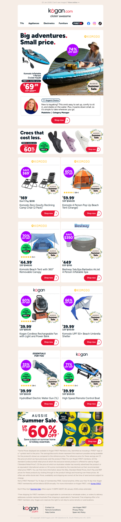 Summer Sale savings ☀️ Inflatable Kayak ONLY $69.99 (74% OFF standard retail price)