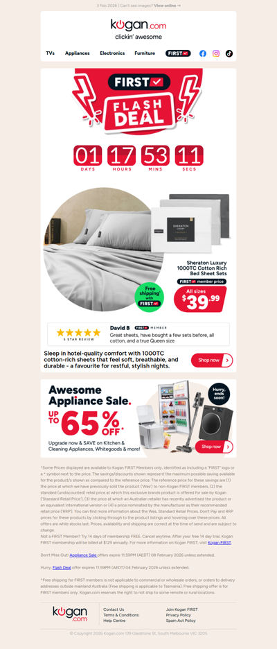 HURRY, ENDS TOMORROW 🚨 Sheraton 1000TC Cotton Rich Sheet Sets - all sizes $39.99!