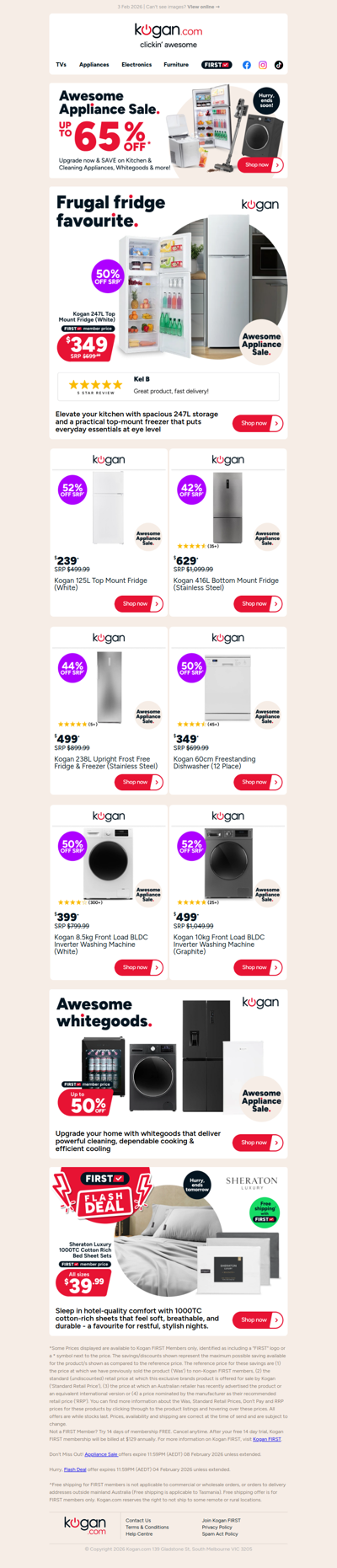 Up to 50% OFF whitegoods in our Awesome Appliance Sale!