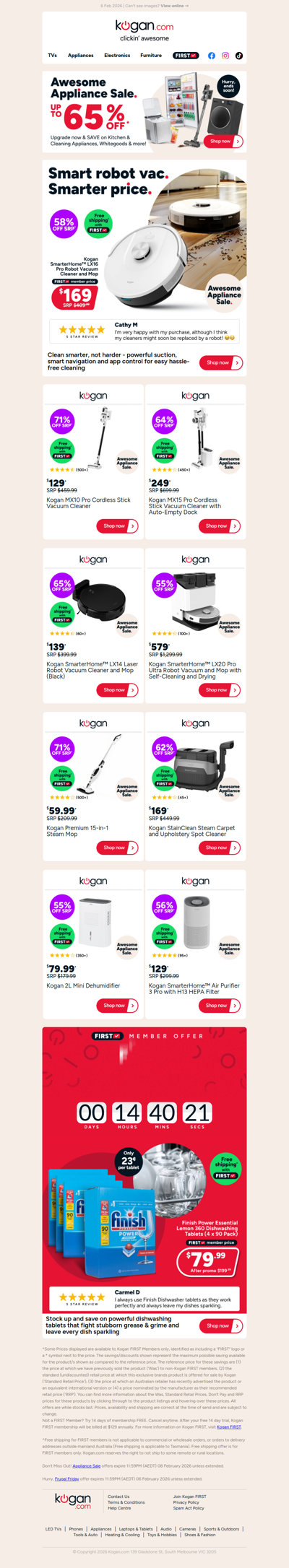 Kogan Pro Robot Vacuum & Mop ONLY $169 (58% OFF standard retail price)