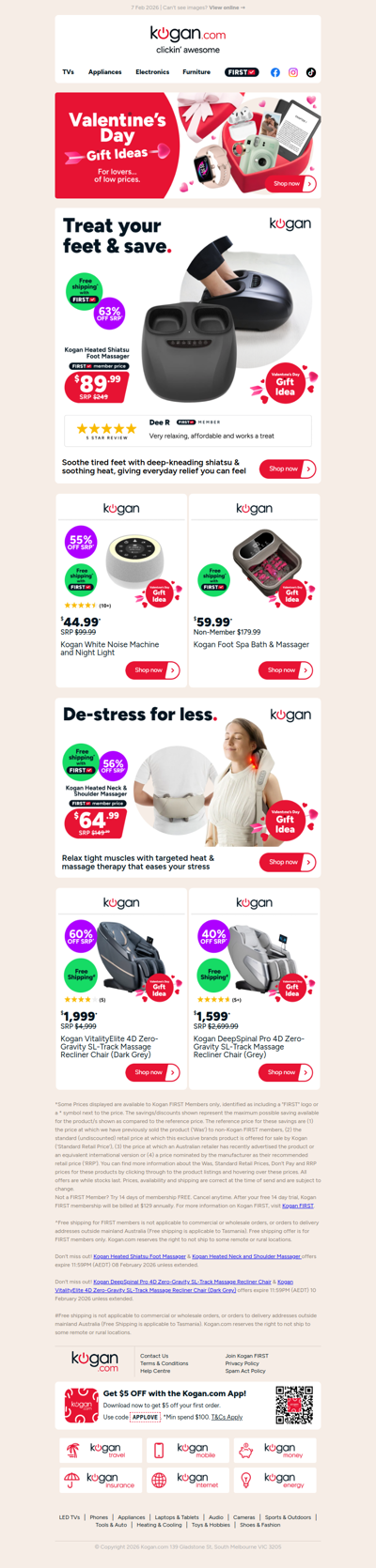 Kogan Heated Foot Massager ONLY $89.99 (63% OFF standard retail price)