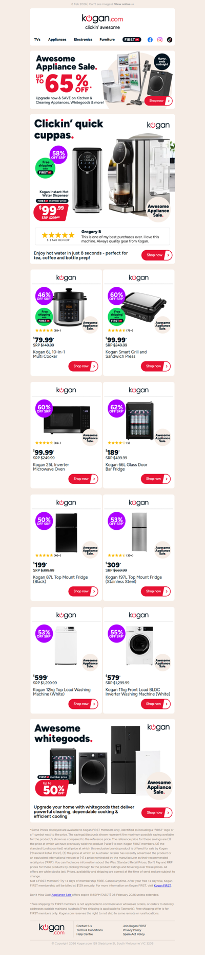 HURRY, ENDS MIDNIGHT 🚨 Up to 65% OFF in our Awesome Appliance Sale!