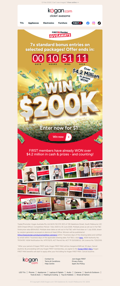Feeling lucky? WIN $200K CASH 💰Enter NOW