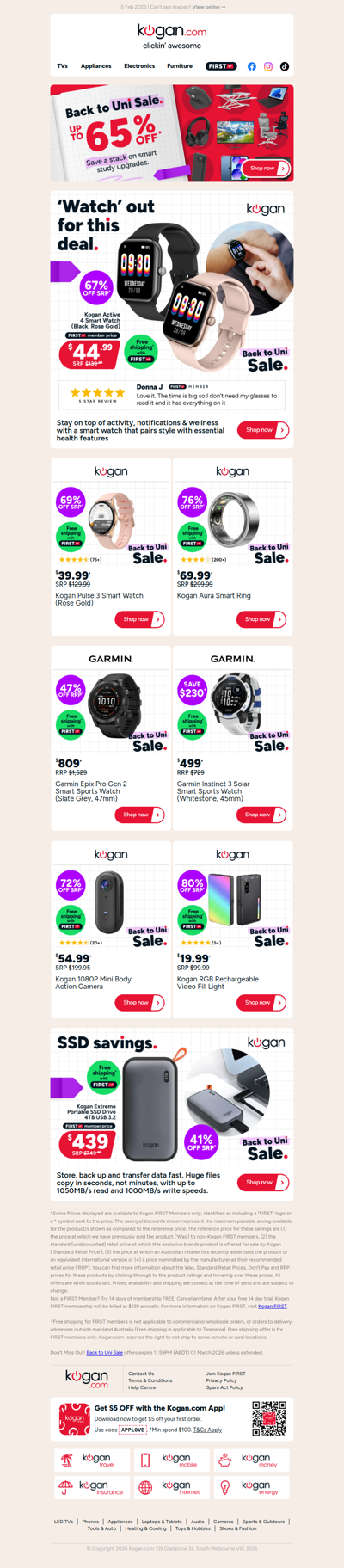 Smart Watch STEAL! Kogan Active 4 Smart Watch ONLY $44.99 + Free Shipping