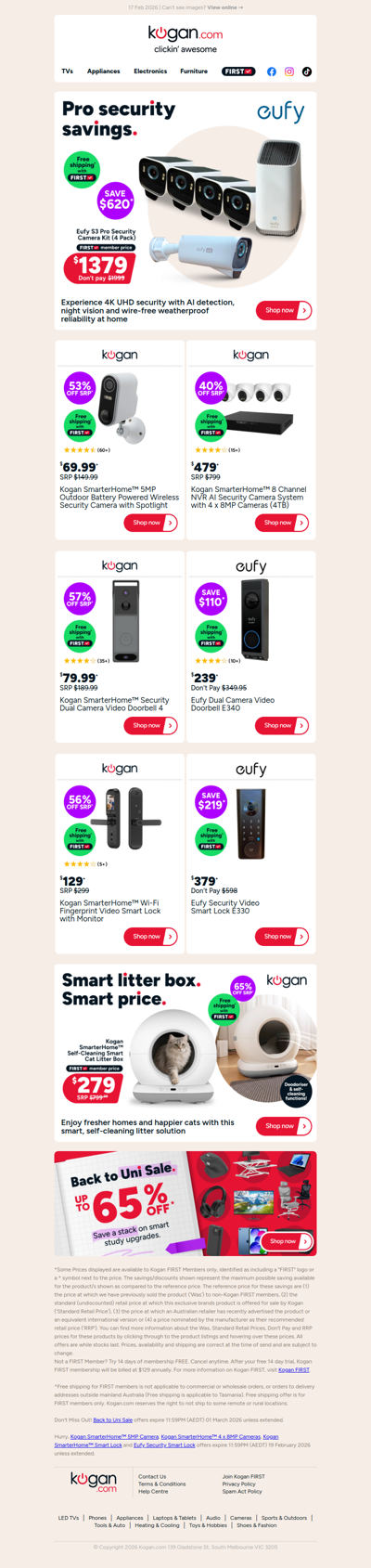Smart Home Security Deals 🏠 Huge deals on Eufy & Kogan cameras, doorbells & more