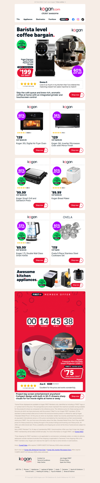 Espresso Coffee Machine with Grinder ONLY $199 (60% OFF standard retail price)