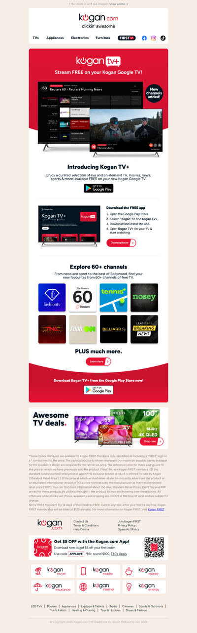 Love FREE streaming? Downloading Kogan TV+ just got easier  🤯