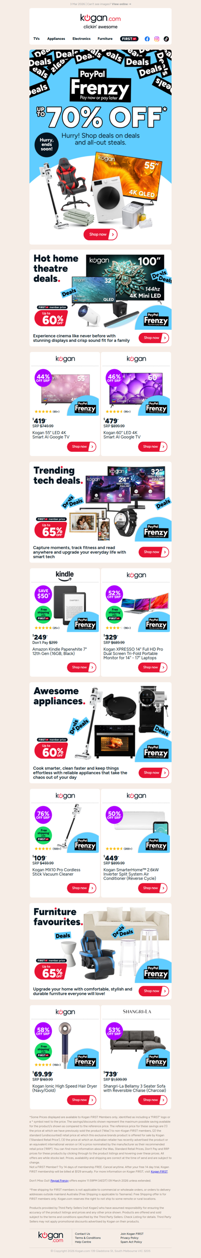 PayPal Frenzy on NOW 🚨 Shop up to 70% OFF on deals & all-out steals!